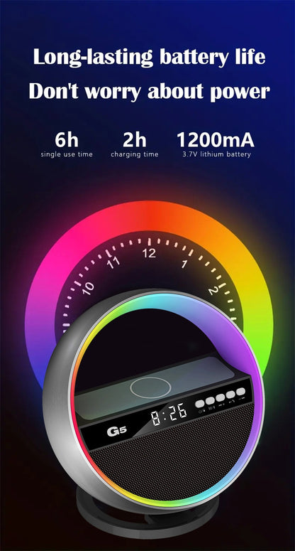 LumiCharge 2024 – Trådlös Laddare, Högtalare & RGB Nattlampa