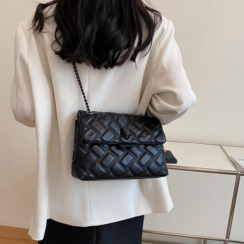 Plaid Embossed Chain Personality Shoulder Bag