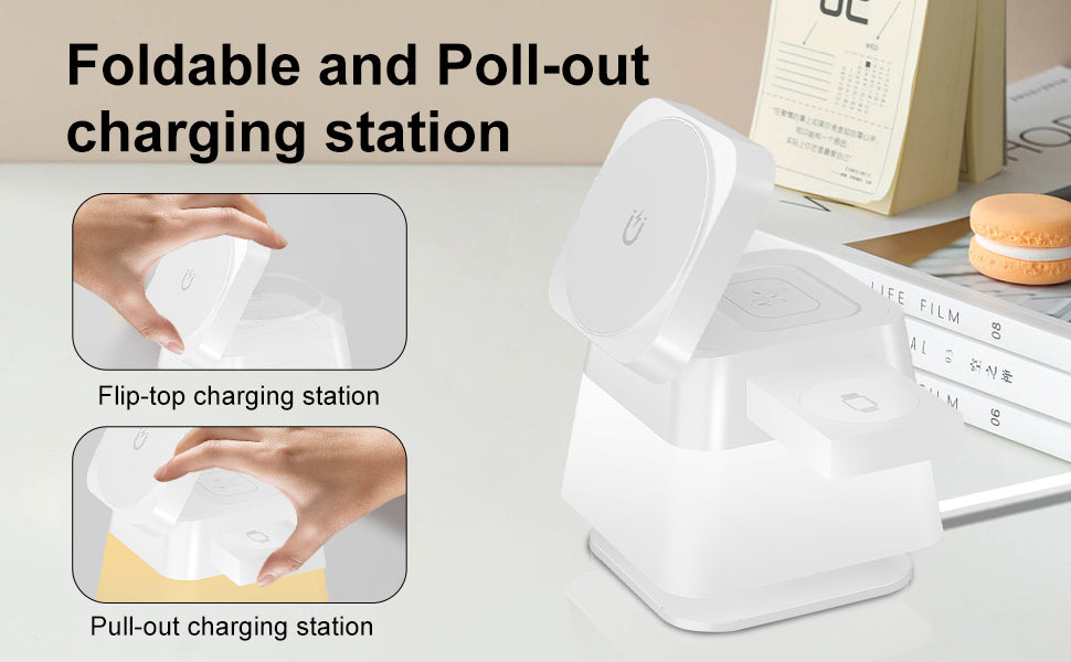 MagneticGlow™ – Trådlös 4-i-1 Laddningsstation med Stil