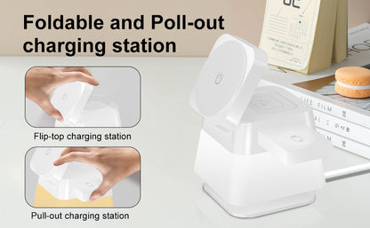 MagneticGlow™ – Trådlös 4-i-1 Laddningsstation med Stil