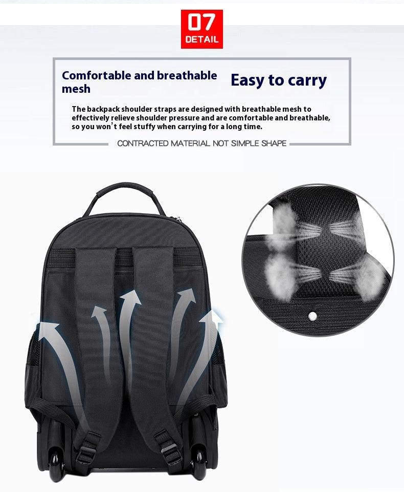 Trolley Backpack Ultra-light Trolley Bag Large Capacity Single-directional Wheel