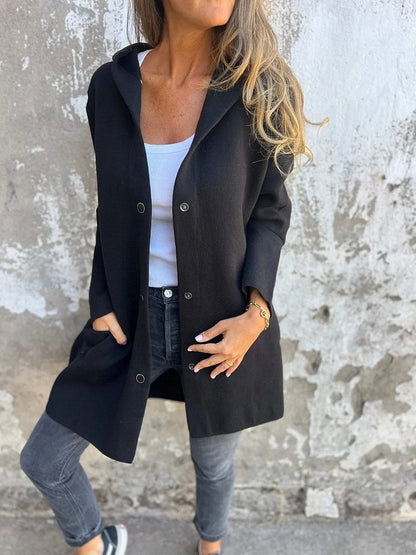 Stilren & Bekväm Hooded Cardigan – Perfekt för Vår & Höst!