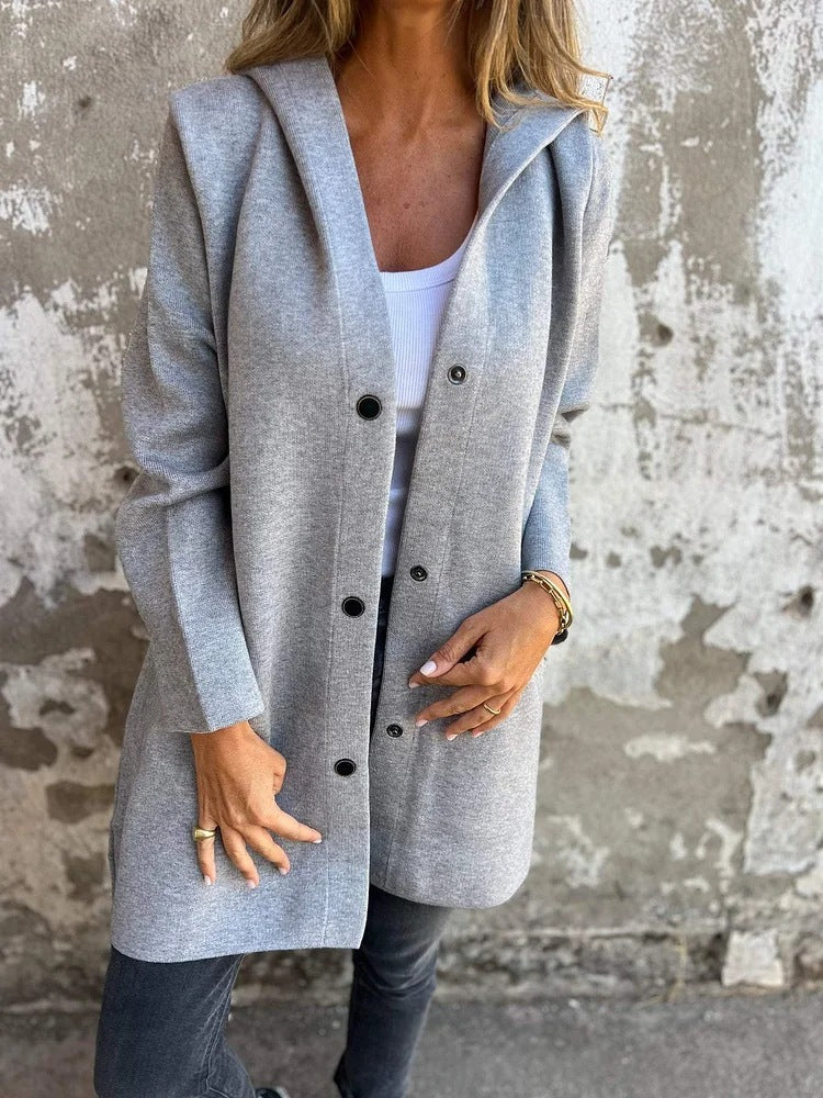 Stilren & Bekväm Hooded Cardigan – Perfekt för Vår & Höst!