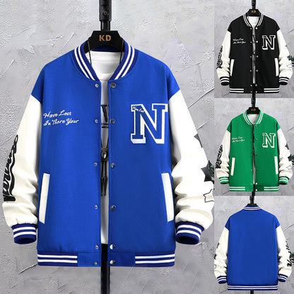 StreetFlex™ Letter Print Baseball Jacket – Stilsäker & Trendig