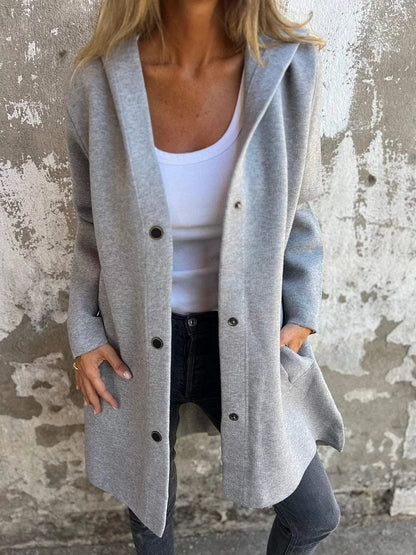 Stilren & Bekväm Hooded Cardigan – Perfekt för Vår & Höst!