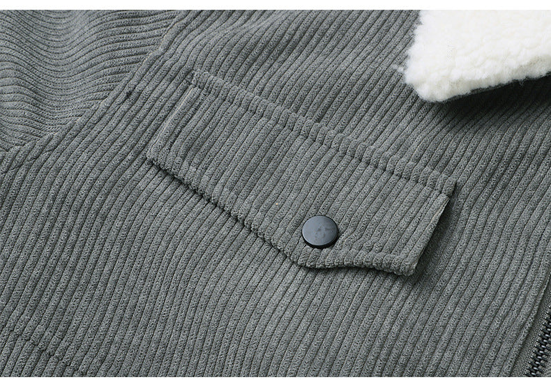 Winter Lapel Fleece Jacket With Pockets