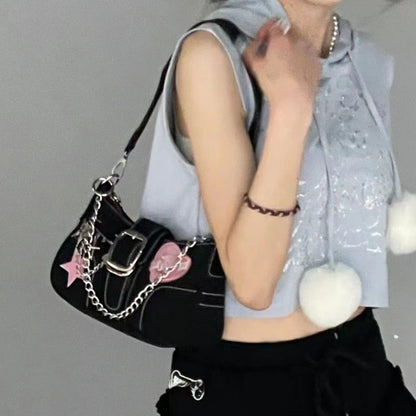 Heart & Butterfly Y2K Chic Shoulder Bag