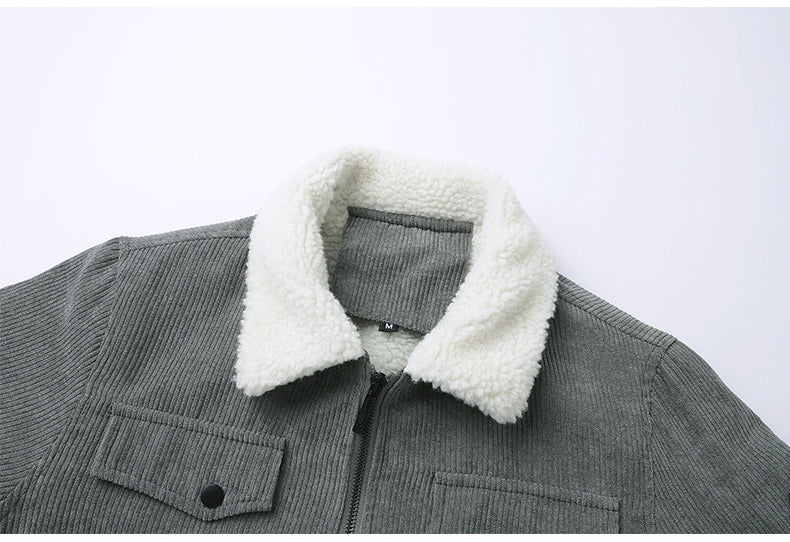 Winter Lapel Fleece Jacket With Pockets