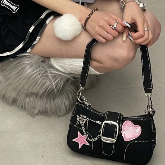 Heart & Butterfly Y2K Chic Shoulder Bag