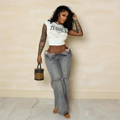 Y2K Baggy Wide Leg Jeans – Vintage Streetwear för en Trendig Look!