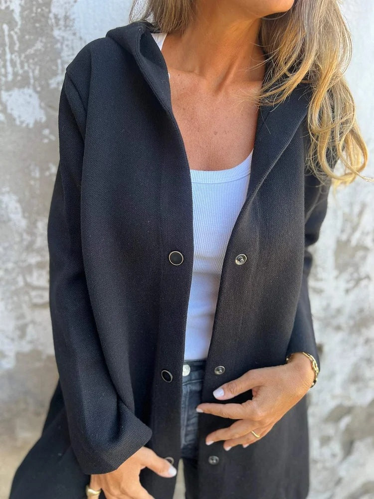 Stilren & Bekväm Hooded Cardigan – Perfekt för Vår & Höst!